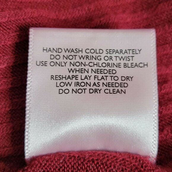 ModCloth Sweater Size 2X Ribbed Knit Tie Front Burgundy 3/4 Sleeve Stretch - Picture 8 of 8